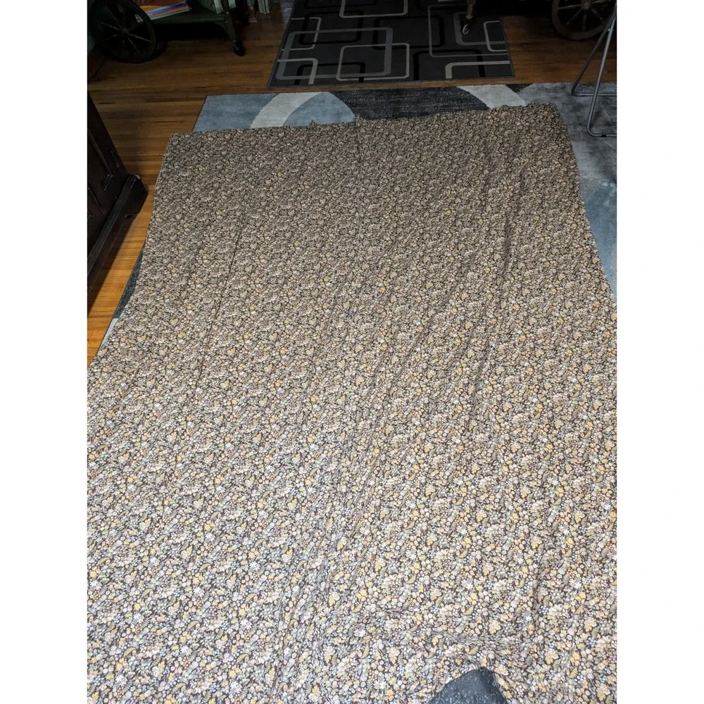 vintage Cranston Print Works VIP material browns gold green floral 112